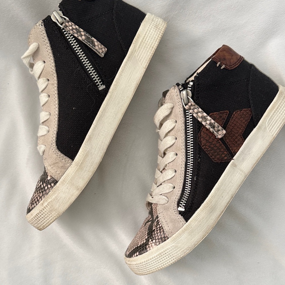 Dolce Vita Women's Snake-Print High Top Sneakers in Beige